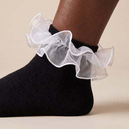 Womens Ruffle Socks Adult Fluffy Lace Frilly Socks Cotton Fancy Ruffled Dress Bobby Socks Woman lifestyle product image 2