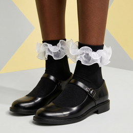 Womens Ruffle Socks Adult Fluffy Lace Frilly Socks Cotton Fancy Ruffled Dress Bobby Socks Woman lifestyle product image 3