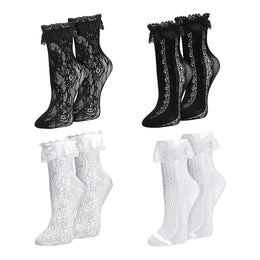 Women's Frilly Lace Ruffle Ankle Socks lifestyle product image 13