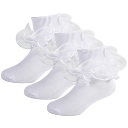 Girls Ruffle Socks with Double Lace Turn-Cuff lifestyle product image 13