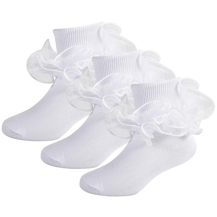 Girls Ruffle Socks with Double Lace Turn-Cuff lifestyle product image 13