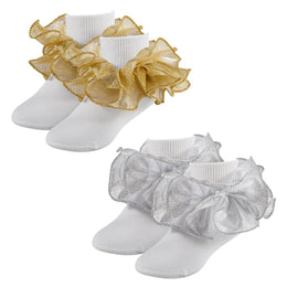 Girls Sparkling Ruffle Dress Socks lifestyle product image 13