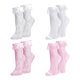 Women's Frilly Lace Ruffle Ankle Socks lifestyle product image 15
