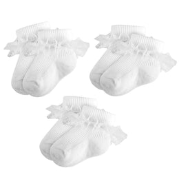 Baby Girl Ruffle Socks with Eyelet Lace Turn-Cuff lifestyle product image 13