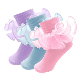 Girls Ruffle Socks with Double Lace Turn-Cuff lifestyle product image 133