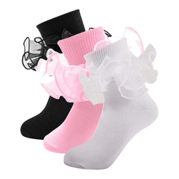 Girls Ruffle Socks with Double Lace Turn-Cuff lifestyle product image 135