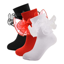 Girls Ruffle Socks with Double Lace Turn-Cuff lifestyle product image 150