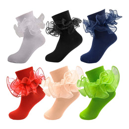 Girls Ruffle Socks with Double Lace Turn-Cuff lifestyle product image 164