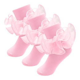 Girls Ruffle Socks with Double Lace Turn-Cuff lifestyle product image 166