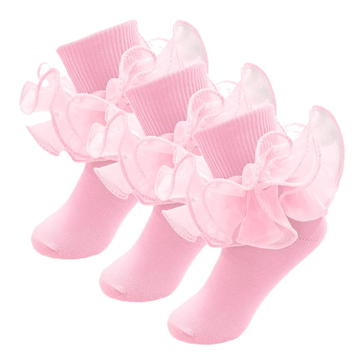 Girls Ruffle Socks with Double Lace Turn-Cuff lifestyle product image 169
