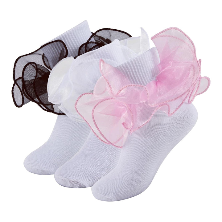 Girls Ruffle Socks with Double Lace Turn-Cuff lifestyle product image 173