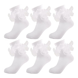 Girls Ruffle Socks with Double Lace Turn-Cuff lifestyle product image 174