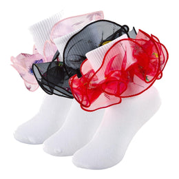 Girls Ruffle Socks with Double Lace Turn-Cuff lifestyle product image 176