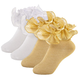 Baby & Toddler Girl Ruffle Socks with Shimmer Lace lifestyle product image 13