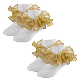 Girls Sparkling Ruffle Dress Socks lifestyle product image 25