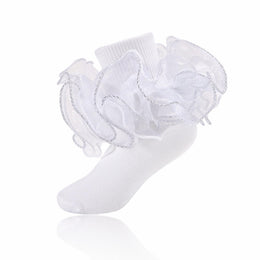 Girls Fancy 4-Layer Ruffle Pageant Socks lifestyle product image 14