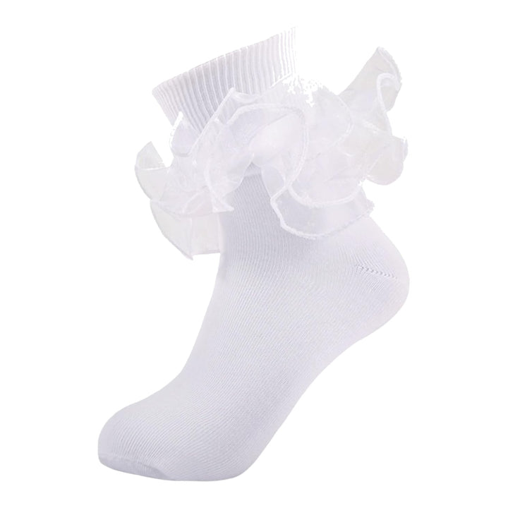 Girls Double-Ruffle Fold-Over Dress Socks lifestyle product image 95