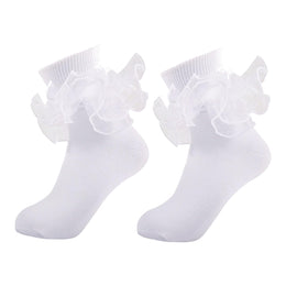 Girls Ruffle Fold-Cuff Dress Socks lifestyle product image 43