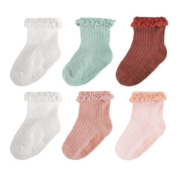 Baby Girl Ruffle Grip Socks with Grip Soles by Frillora, additional styling view 17