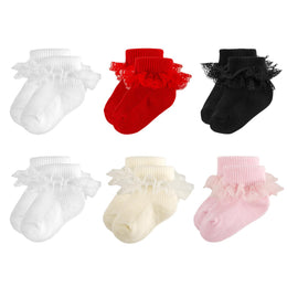 Baby Girl Ruffle Socks with Eyelet Lace Turn-Cuff lifestyle product image 26