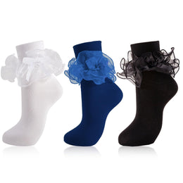 Women's Bow Ruffle Turn-Cuff Socks lifestyle product image 21