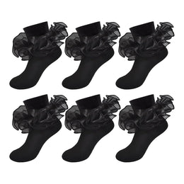 Girls Ruffle Socks with Double Lace Turn-Cuff lifestyle product image 184