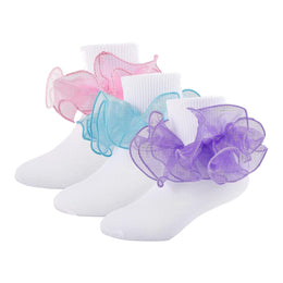 Girls Ruffle Socks with Double Lace Turn-Cuff lifestyle product image 183