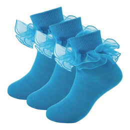 Girls Ruffle Socks with Double Lace Turn-Cuff lifestyle product image 191