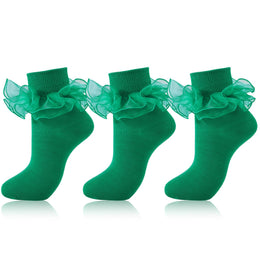 Women's Big Double-Ruffle Turn-Cuff Dress Socks lifestyle product image 53