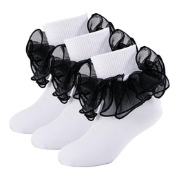 Girls Ruffle Socks with Double Lace Turn-Cuff lifestyle product image 198