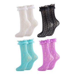 Women's Frilly Lace Ruffle Ankle Socks lifestyle product image 25