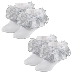 Girls Sparkling Ruffle Dress Socks lifestyle product image 32