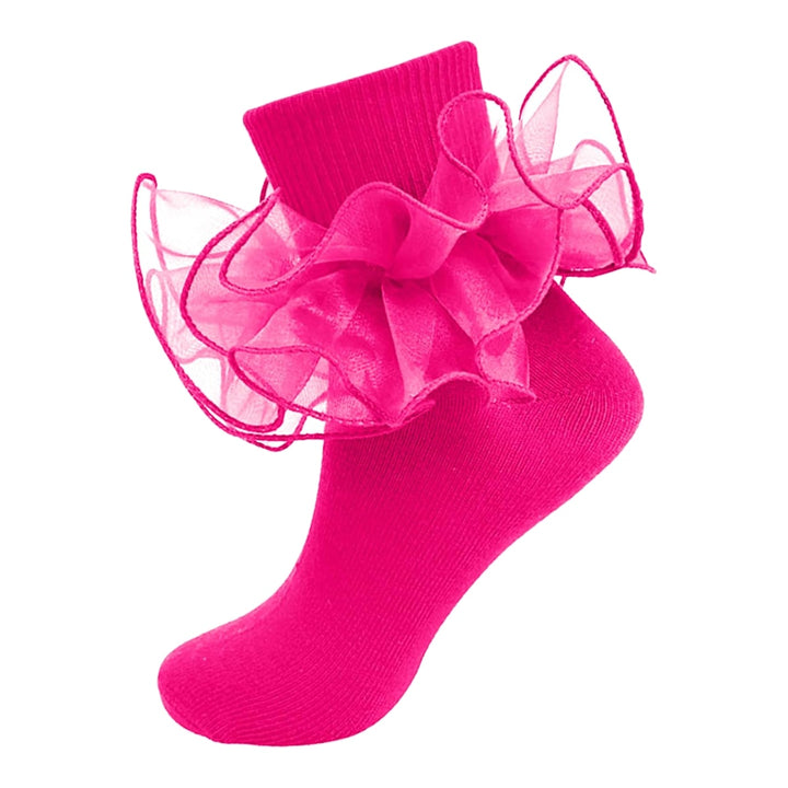 Girls Double-Ruffle Fold-Over Dress Socks lifestyle product image 108