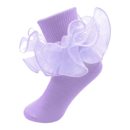 Girls Double-Ruffle Fold-Over Dress Socks lifestyle product image 117