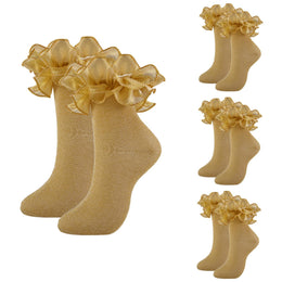 Women's Glitter Ruffle Ankle Socks lifestyle product image 15
