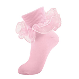 Women's Double-Ruffle Fold-Cuff Dress Socks lifestyle product image 25