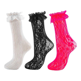 Women's Frilly Lace Ruffle Ankle Socks lifestyle product image 29