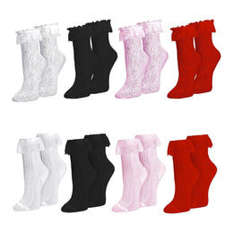 Women's Frilly Lace Ruffle Ankle Socks lifestyle product image 31
