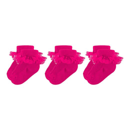 Baby Girl Ruffle Socks with Eyelet Lace Turn-Cuff lifestyle product image 46