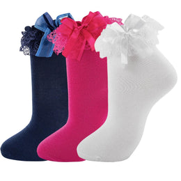 Women's Ruffle Ankle Socks with Bow & Lace Trim lifestyle product image 7