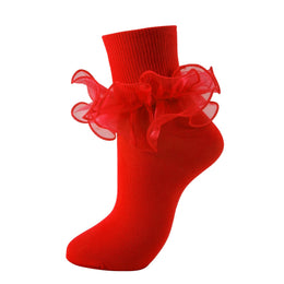 Women's Double-Ruffle Fold-Cuff Dress Socks lifestyle product image 18