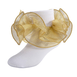 Girls Glitter Ruffle Turn-Cuff Socks lifestyle product image 16