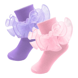 Girls Ruffle Fold-Cuff Dress Socks lifestyle product image 49