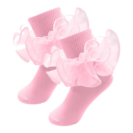 Girls Ruffle Fold-Cuff Dress Socks lifestyle product image 52