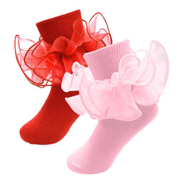 Girls Ruffle Fold-Cuff Dress Socks lifestyle product image 59