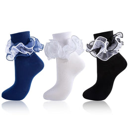 Women's Ruffle Fold-Cuff Dress Socks lifestyle product image 24