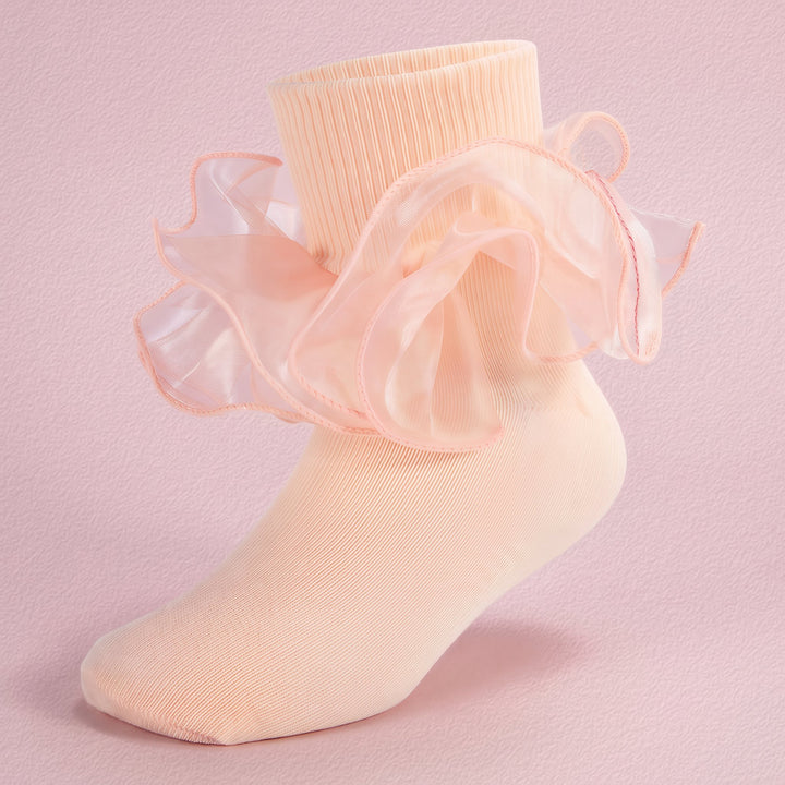 Girls Double-Ruffle Fold-Over Dress Socks lifestyle product image 125