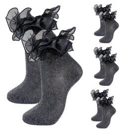 Women's Glitter Ruffle Ankle Socks lifestyle product image 16