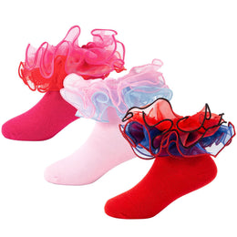 Girls Big-Ruffle Lace Dress Socks lifestyle product image 26