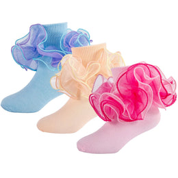 Girls 4-Layer Ruffle Turn-Cuff Dress Socks lifestyle product image 24